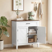 Buffet Yvreval Style Classique Chic Rangement Élégant 2 Portes Blanc