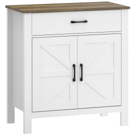 Buffet Greystone Design Rustique Rangement Optimisé Blanc Naturel & Marron Antique