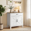 Buffet Greystone Design Rustique Rangement Optimisé Blanc Naturel & Marron Antique