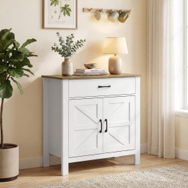 Buffet Greystone Design Rustique Rangement Optimisé Blanc Naturel & Marron Antique