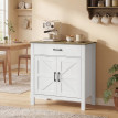 Buffet Greystone Design Rustique Rangement Optimisé Blanc Naturel & Marron Antique