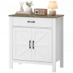 Buffet Greystone Design Rustique Rangement Optimisé Blanc Naturel & Marron Antique