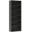Étagère Visitacion 6 Compartiments Rangement Modulable Noir Élégant Salon Chambre