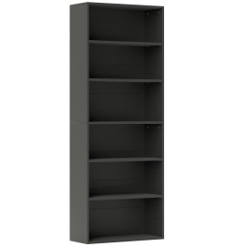 Étagère Visitacion 6 Compartiments Rangement Modulable Noir Élégant Salon Chambre