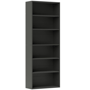 Étagère Visitacion 6 Compartiments Rangement Modulable Noir Élégant Salon Chambre