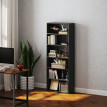 Étagère Visitacion 6 Compartiments Rangement Modulable Noir Élégant Salon Chambre