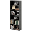 Étagère Visitacion 6 Compartiments Rangement Modulable Noir Élégant Salon Chambre