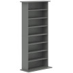 Etagère Dunmorrow Rangement CD DVD 8 Compartiments Gris Design Épuré