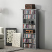 Etagère Dunmorrow Rangement CD DVD 8 Compartiments Gris Design Épuré