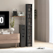 Etagère Froilan Rangement CD DVD 12 Compartiments Noir Design Moderne