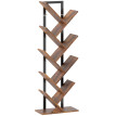 Bibliothèque Pembridge Design Arbre 9 Étagères Effet Bois Brun Rustique