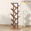 Bibliothèque Pembridge Design Arbre 9 Étagères Effet Bois Brun Rustique