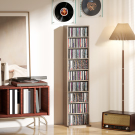 Etagère Fordwick Rangement CD DVD Blu Ray 260 CD 120 DVD Naturel Compact