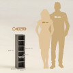 Etagère Noviglio Rangement CD DVD 12 Compartiments Effet Bois Gris
