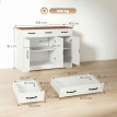 Buffet Robbio Style Rural Chic 3 Portes Blanc Effet Noyer Rangement Polyvalent