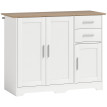 Buffet Maurecourt Rangement Élégant 3 Portes 2 Tiroirs Blanc Effet Bois 100 cm