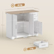 Buffet Maurecourt Rangement Élégant 3 Portes 2 Tiroirs Blanc Effet Bois 100 cm