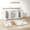 Buffet Sieglinde Style Campagnard Chic Blanc & Noyer Rangement Polyvalent 140 cm