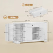 Buffet Cronenthal Rangement Astucieux Épices Ustensiles Blanc Polyvalent 140 cm
