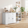 Buffet Cronenthal Rangement Astucieux Épices Ustensiles Blanc Polyvalent 140 cm