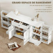 Buffet Cronenthal Rangement Astucieux Épices Ustensiles Blanc Polyvalent 140 cm