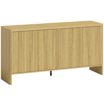 Buffet Beechcroft Design Rainuré Chêne Élégant 4 Portes Rangement Polyvalent 147 cm
