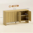 Buffet Beechcroft Design Rainuré Chêne Élégant 4 Portes Rangement Polyvalent 147 cm