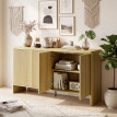 Buffet Beechcroft Design Rainuré Chêne Élégant 4 Portes Rangement Polyvalent 147 cm