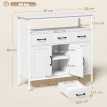 Buffet Waldheim Rangement Cuisine Polyvalent Blanc Étagères Réglables Bar Café