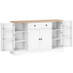 Buffet Cuisine Jodokus Rangement Élégant Épices Vaisselle Blanc Bois 138 cm
