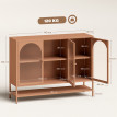 Buffet Pietralba Design Industriel Verre Martelé 3 Portes Terracota