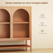 Buffet Pietralba Design Industriel Verre Martelé 3 Portes Terracota