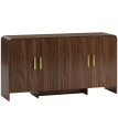 Buffet Fischbach Design Élégant Noyer & Métal Doré Meuble TV Rangement 152 cm