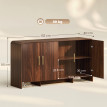 Buffet Fischbach Design Élégant Noyer & Métal Doré Meuble TV Rangement 152 cm