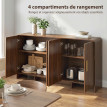 Buffet Fischbach Design Élégant Noyer & Métal Doré Meuble TV Rangement 152 cm