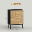 Buffet Gottwald Design Asymétrique Rangement Élégant Noir & Effet Bois 60x35x78 cm