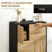 Buffet Gottwald Design Asymétrique Rangement Élégant Noir & Effet Bois 60x35x78 cm