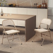 Lot de 2 chaises Hervé pliantes confort rembourré acier tissu beige salon événement