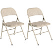 Lot de 2 chaises Hervé pliantes confort rembourré acier tissu beige salon événement