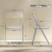 Lot 4 chaises Yarrowdale design transparent pliantes acier acrylique argent