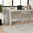 Lot 4 chaises Yarrowdale design transparent pliantes acier acrylique argent