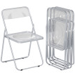 Lot 4 chaises Yarrowdale design transparent pliantes acier acrylique argent