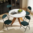 Lot 4 chaises Hildebrand pliantes velours côtelé turquoise acier design moderne