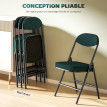 Lot 4 chaises Hildebrand pliantes velours côtelé turquoise acier design moderne