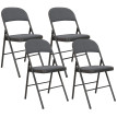 Lot 4 Chaises Pliantes Uhlbach Confort Velours Anthracite Design Compact