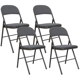 Lot 4 Chaises Pliantes Uhlbach Confort Velours Anthracite Design Compact