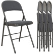 Lot 4 Chaises Pliantes Uhlbach Confort Velours Anthracite Design Compact