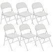 Lot 6 Chaises Pliantes Deusto Confortables Résistantes Blanc Événements Intérieur Extérieur