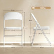 Lot 6 Chaises Pliantes Deusto Confortables Résistantes Blanc Événements Intérieur Extérieur