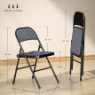 Lot 4 Chaises Pliantes Brenna Velours Côtelé Acier Gris Événements Intérieur Extérieur